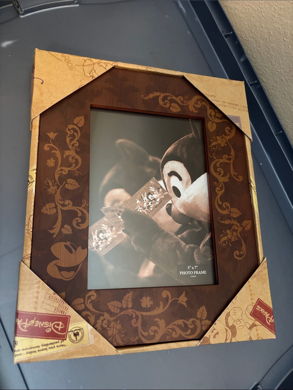 Disney Brown Floral Scroll Wooden Photo Frame